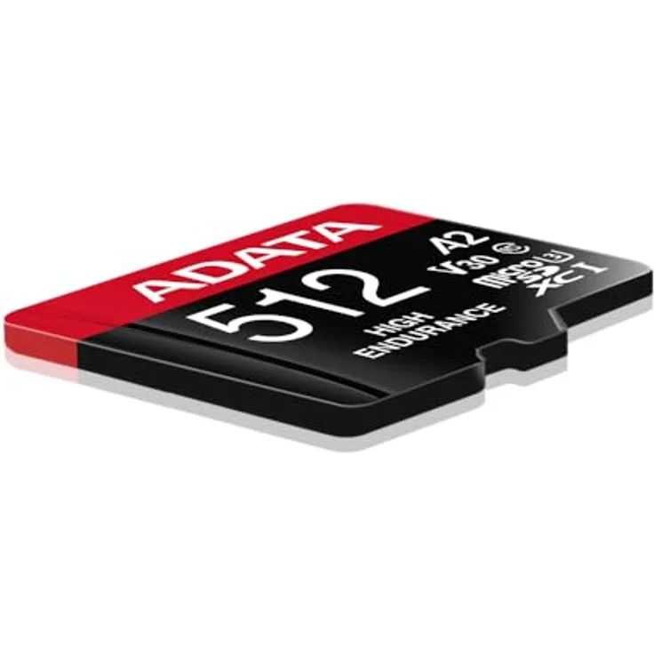Adata High Endurance 512 GB microSDXC Speicherkarte, UHS-I U3, Class 10, V30, A2, schockresistent, wasserdicht, röntgensicher, Schwarz-Rot – Bild 3
