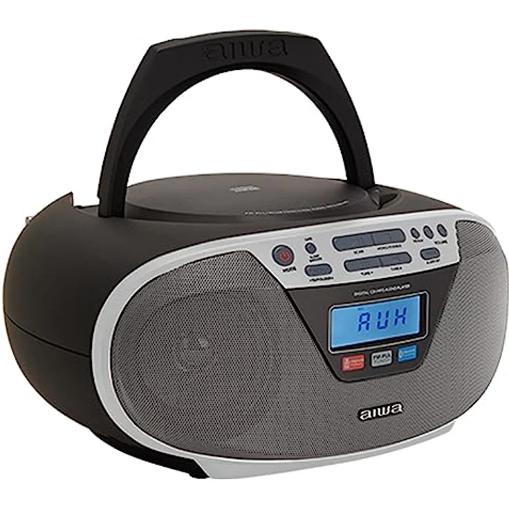 Aiwa BBTU-400SL: Tragbares CD-Radio mit Bluetooth und USB, Farbdisplay, RDS, FM PLL, Weckerfunktion, Silber – Bild 2