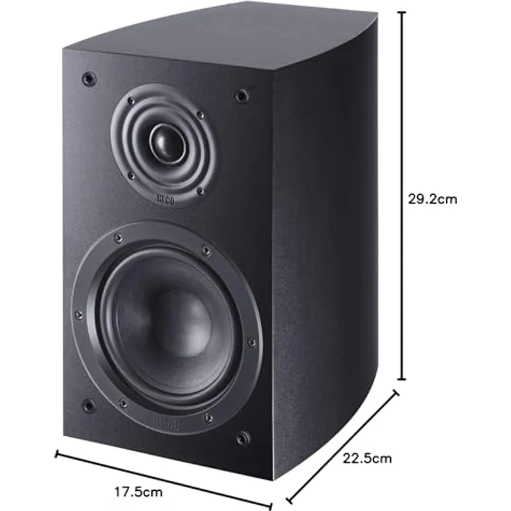 Heco Victa Elite 202, 2-Wege Regal-Lautsprecher (Paar) mit Bassreflex, schwarz/weiß – Bild 3