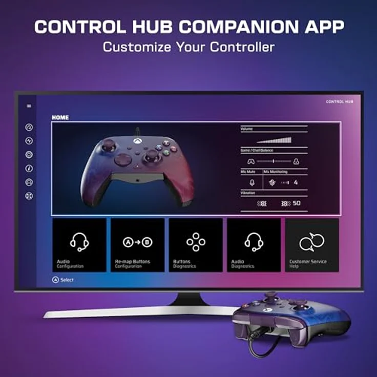 Turtle Beach Rematch Advanced Wired (2025), Gaming Controller für Xbox One S/X und Windows, ergonomisches Design in Violett, programmierbare Tasten, USB Typ-C Verbindung – Bild 6