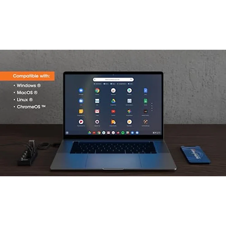 MANHATTAN 180887 USB 3.0 Hub mit 4 Ports Typ-A mit Schaltern für einen Port, schwarz - USB-Hub mit SuperSpeed Übertragungsraten und individuellen Port-Schaltern – Bild 5