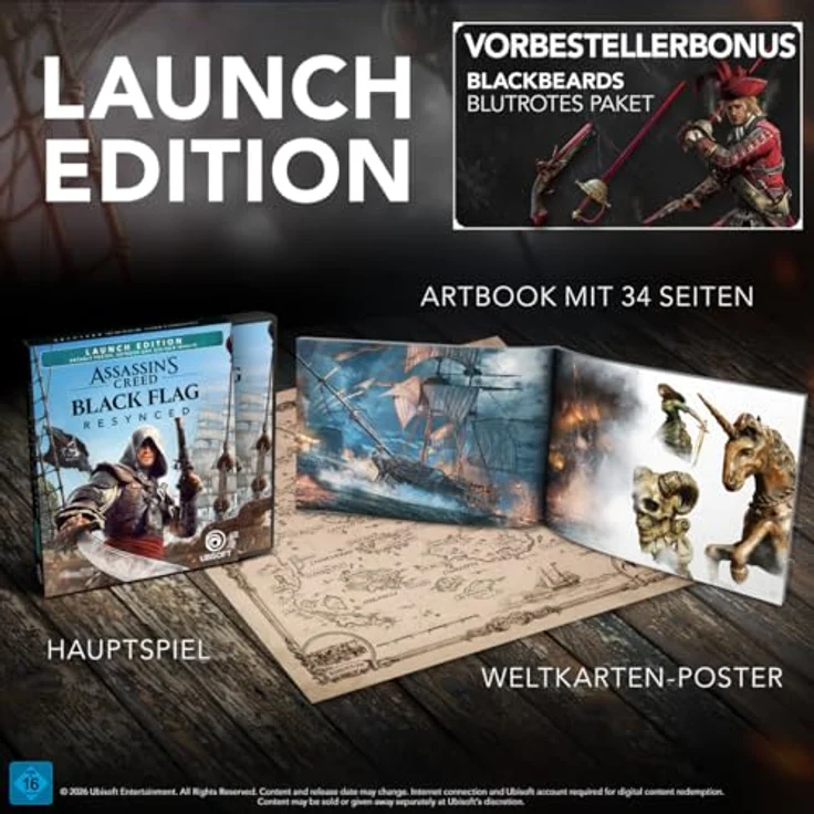 UBISOFT Assassin's Creed Black Flag Resynced - Launch Edition [PlayStation 5], Next-Gen Open World mit Raytracing und Dolby Atmos, verbesserte Stealth- und Kampfdynamik, exklusive Inhalte – Bild 2