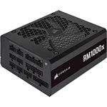 Corsair RM1000x 80 PLUS Gold Vollmodulares 1000 Watt ATX-Netzteil (135-mm-Lüfter mit Magnetschwebelager, Umfassende Kompatibilität, Japanische Kondensatoren, Extrem Schnelles Aufwachen) EU - Schwarz