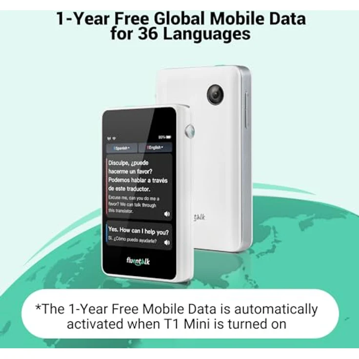 Timekettle Fluentalk T1 Mini Sprachübersetzer, Foto Übersetzer und Übersetzungsgerät ohne Internet, Unterstützung für 40 Sprachen, Übersetzer für freies Reisen – Bild 2