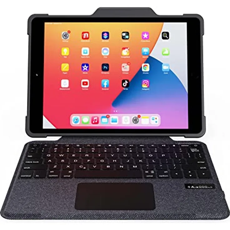 DEQSTER Rugged Touch Keyboard Folio für iPad 10.2" (7./8./9. Generation) - Tastatur Hülle