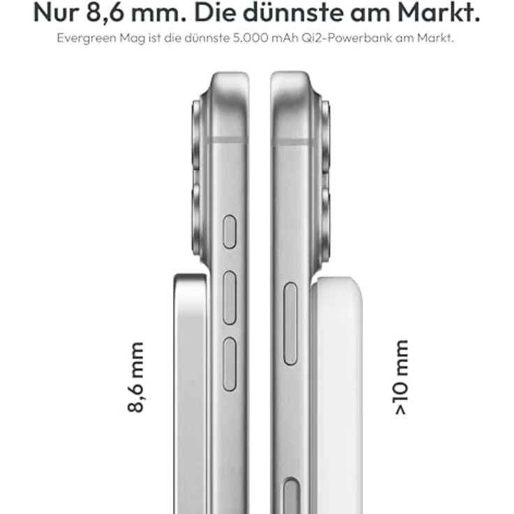 VONMÄHLEN Evergreen Mag, magnetischer Wireless Charger mit 5.000 mAh, Qi2-zertifiziert, Weiß – Bild 11