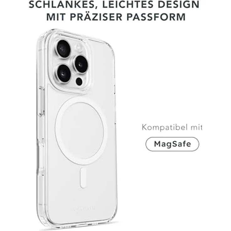 Vonmählen Transparent Case für Apple iPhone 16 Pro, MagSafe-kompatible Smartphone-Hülle mit Anti-Gilb- und Kantenschutz, Transparent – Bild 4
