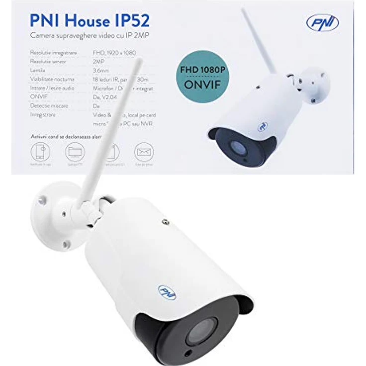 PNI Videoüberwachungskamera House IP52 2MP 1080P Wireless und microSD-Steckplatz im Außen- und Innenbereich, Nachtmodus – Bild 2