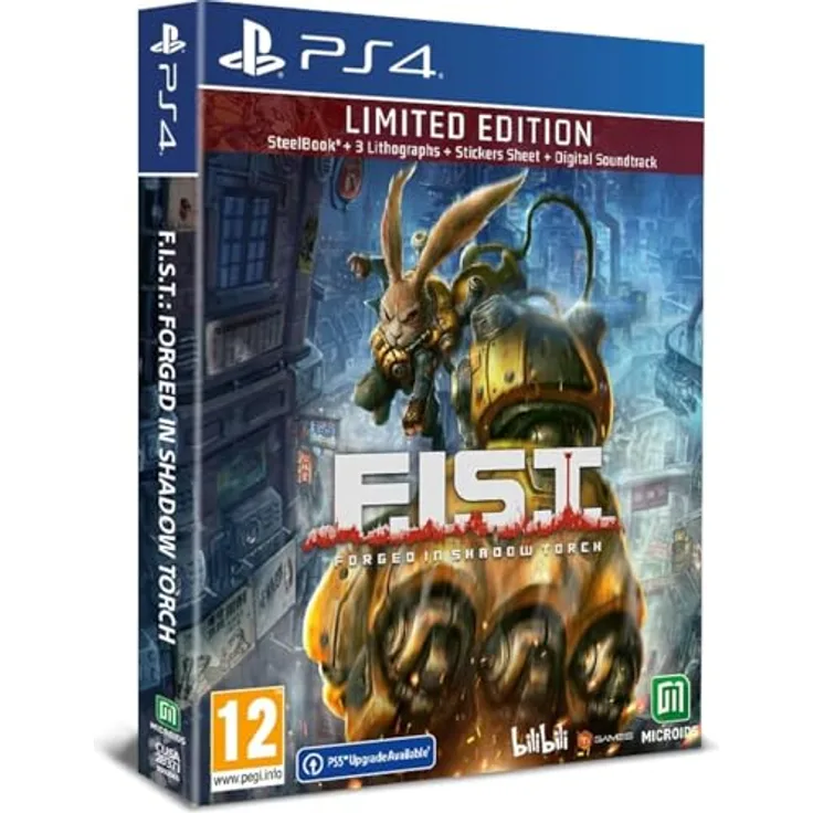 MICROÏDS F.I.S.T - Forged in Shadow Torch Limited Edition PS4, Metroidvania-Actionspiel mit Kaninchen und charmanter Charaktere, Dieselpunk-Welt, einzigartige Dieselpunk-Ästhetik, PS4-Games
