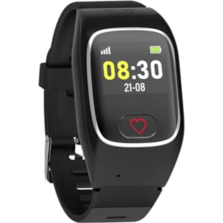 James B8 Smartwatch, Notrufuhr mit Stilvollem Silikon-Armband Schwarz, 4G Telefonfunktion, Gesundheitsüberwachung und Sturzerkennung – Bild 2