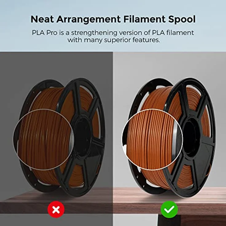 FLASHFORGE PLA PRO Filament 1,75 mm, 1 kg Spule, Maßgenauigkeit +/- 0,02 mm, bessere Zähigkeit, knäuelfrei, Braun – Bild 4