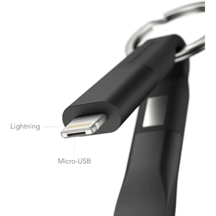 VONMÄHLEN High Six 6in1 Charging Cable, spiralförmiges Lade- und Datenkabel mit USB-A/C, Micro-USB und Lightning-Adapter, schwarz – Bild 5