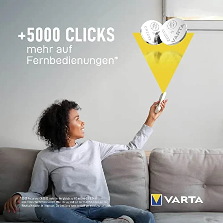 VARTA CR2032 Lithium Knopfzellen 3V Batterie in Original Blisterverpackung, 10er Pack – Bild 5