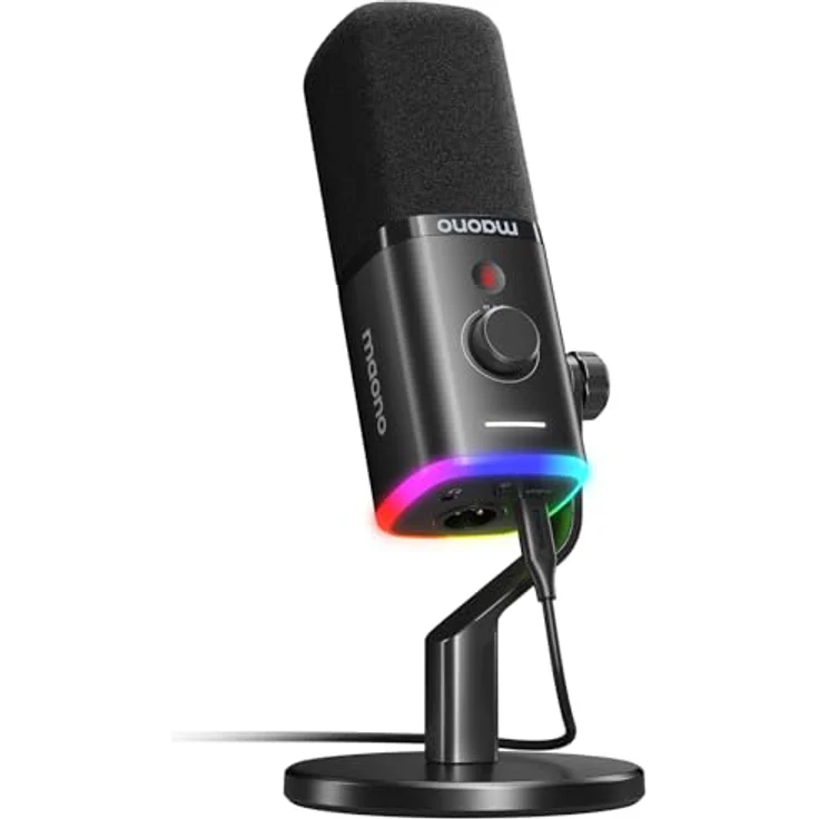 MAONO PD100X, Dynamisches XLR-USB Mikrofon für Streaming mit RGB-Beleuchtung, Stummschalttaste und Gain-Regler für Podcast, PC Gaming und YouTube-Inhaltserstellung – Bild 1