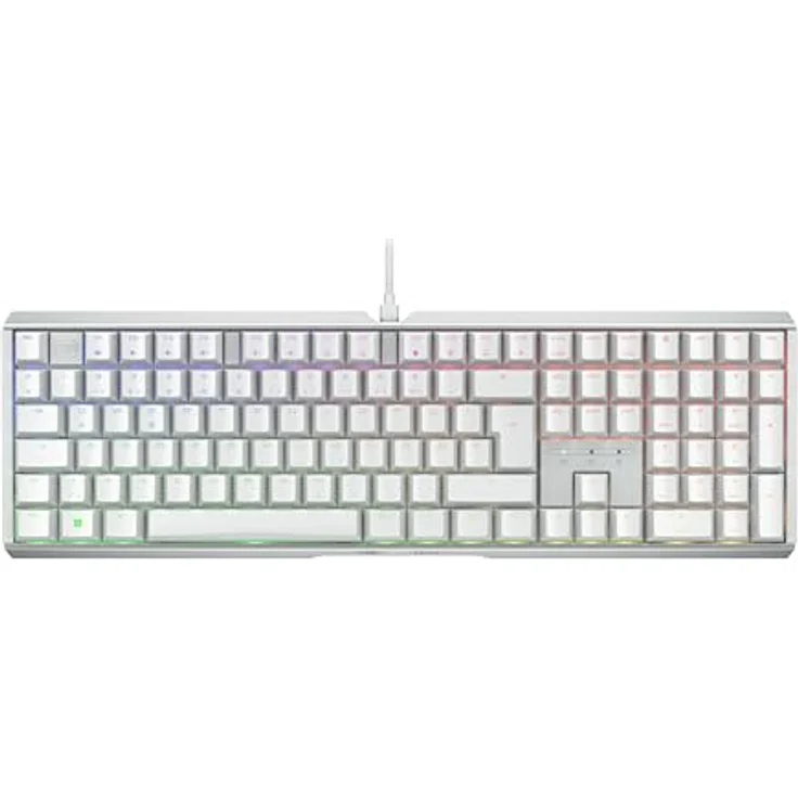 CHERRY XTRFY TAS MX 3.1 RGB Corded (DE) MX2A Brown w (DE, Kabelgebunden) Tastatur, Weiss - Preisvergleich – Bild 1