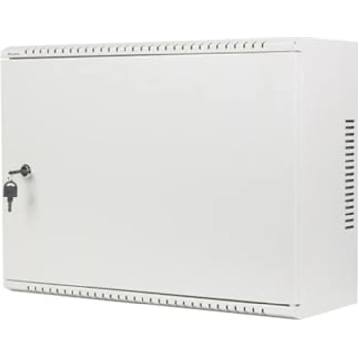 Lanberg Rackschrank 19" Wandmontage 4U+3U, Low-Profile grau, montiert – Bild 1