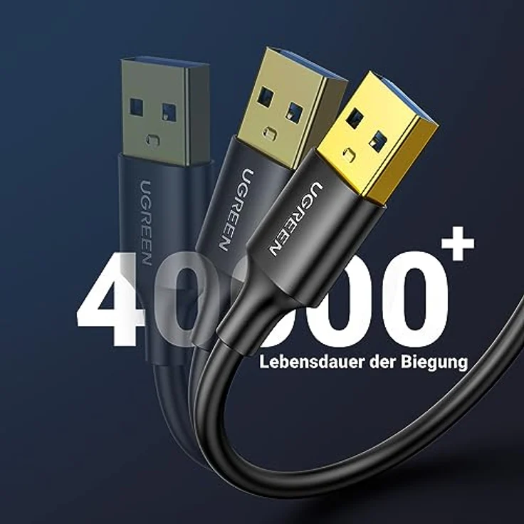 Ugreen USB 3.0 Kabel, 2m Hochgeschwindigkeitsdatenkabel mit 5 Gbit/s, grau – Bild 7