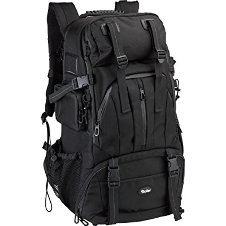 Rollei Outdoor Fotorucksack 60 L - Extra großer Rucksack mit Platz für Zwei Kameras und Ausrüstung inkl. Regenschutz schwarz – Bild 2