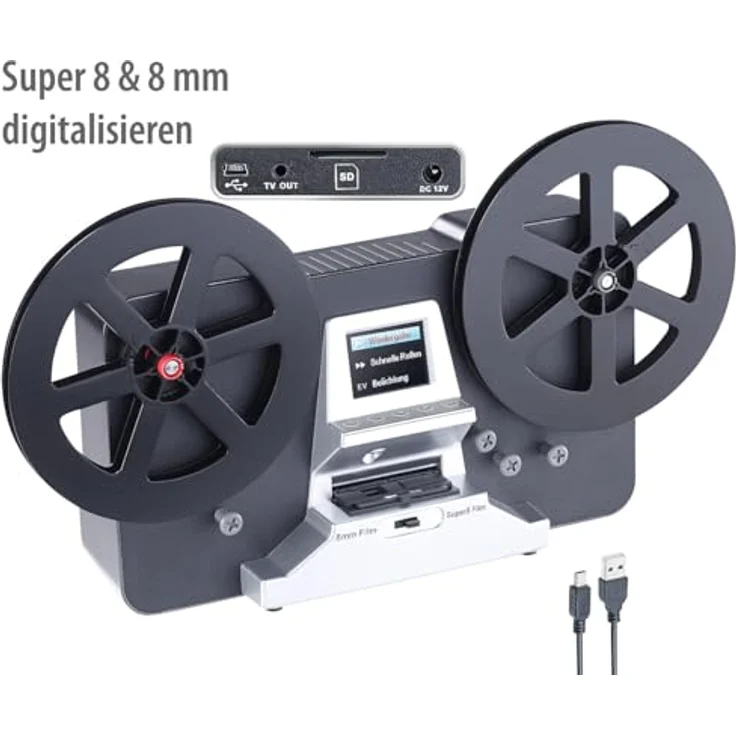 Somikon HD-XL-Film-Scanner & -Digitalisierer Super 8 und 8 mm alte Filme digitalisieren S8, Retro, Grabber, Vintage, Kopieren, Projektor, Konverter, Digitizer, Schmalfilm, Filmabtaster, digitalisieren, Videorecorder, Digital Überspielen, konvertieren, sca – Bild 6