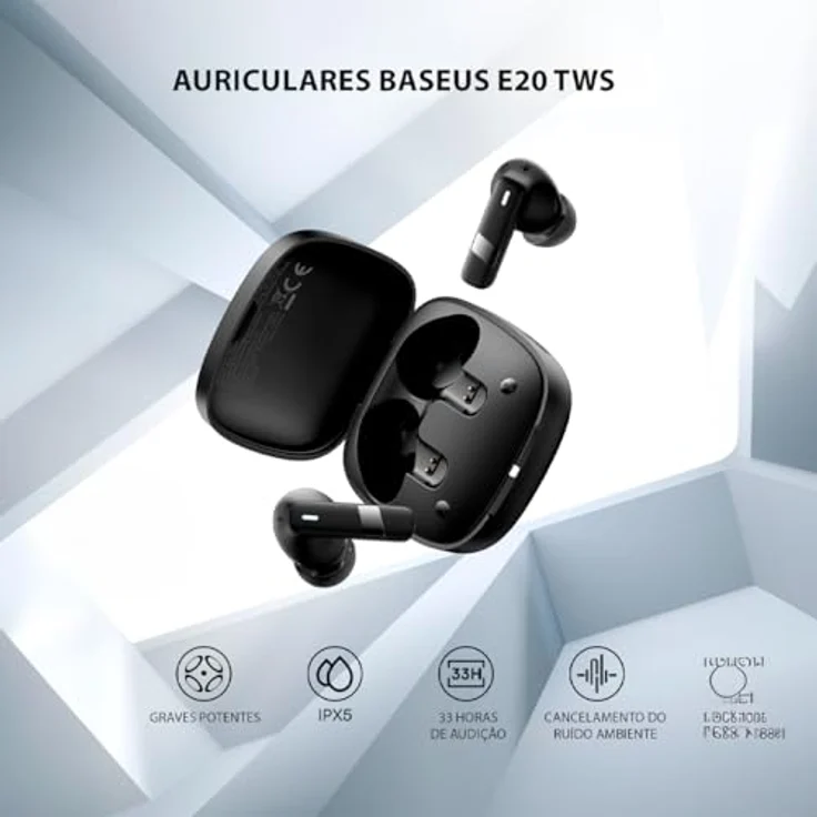 Baseus Bowie E20, Kabellose Kopfhörer mit hoher Klangqualität und Komfort, Schwarz – Bild 2