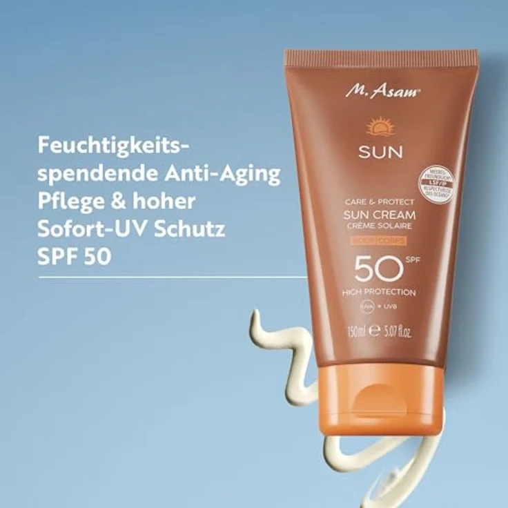 M. Asam SUN Care & Protect Körper Sonnencreme LSF 50 (150 ml) – Sheabutter & Vitamin E, wasserfest, vegan – Bild 2