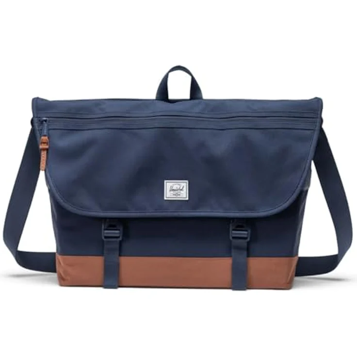 Herschel Cove Messenger, 38 cm Laptopfach, Polyester, navy-saddle brown – Bild 1