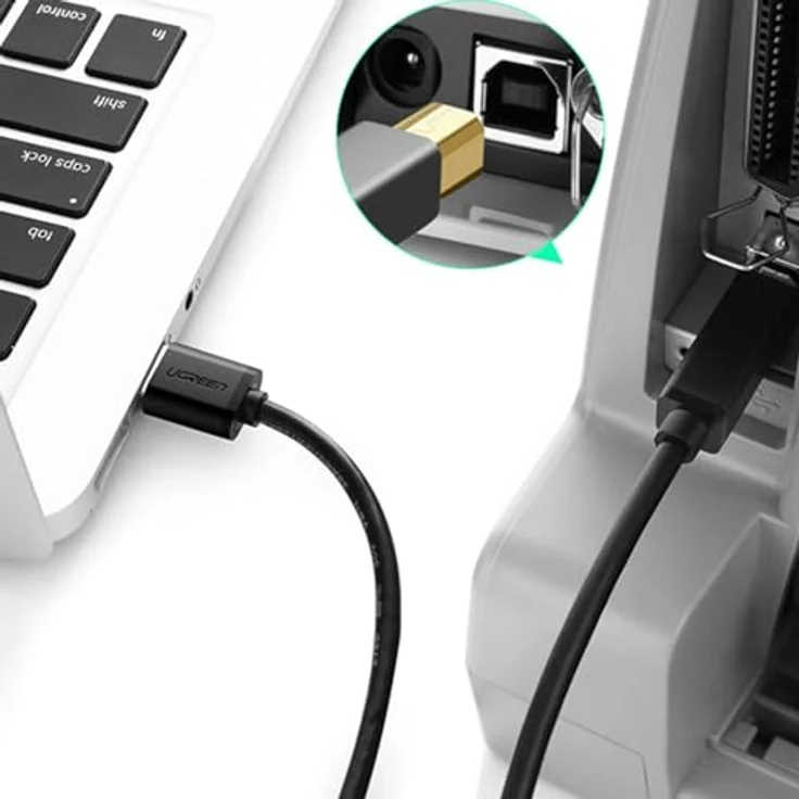 Ugreen US210 USB 3.0 Druckerkabel, 1m, Schwarz, 5Gbps Datentransfergeschwindigkeit, kompatibel mit Mac und Windows – Bild 2