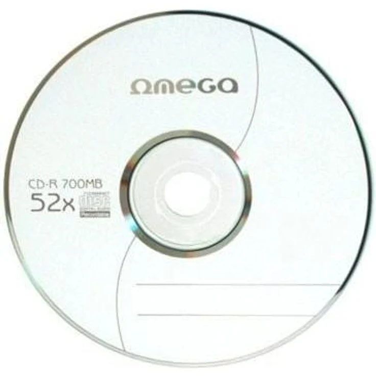 Omega CD-R 700 MB 52x, Optischer Datenträger, einmal beschreibbar, bedruckbar, 80 Minuten Aufnahmezeit, 1 Stück