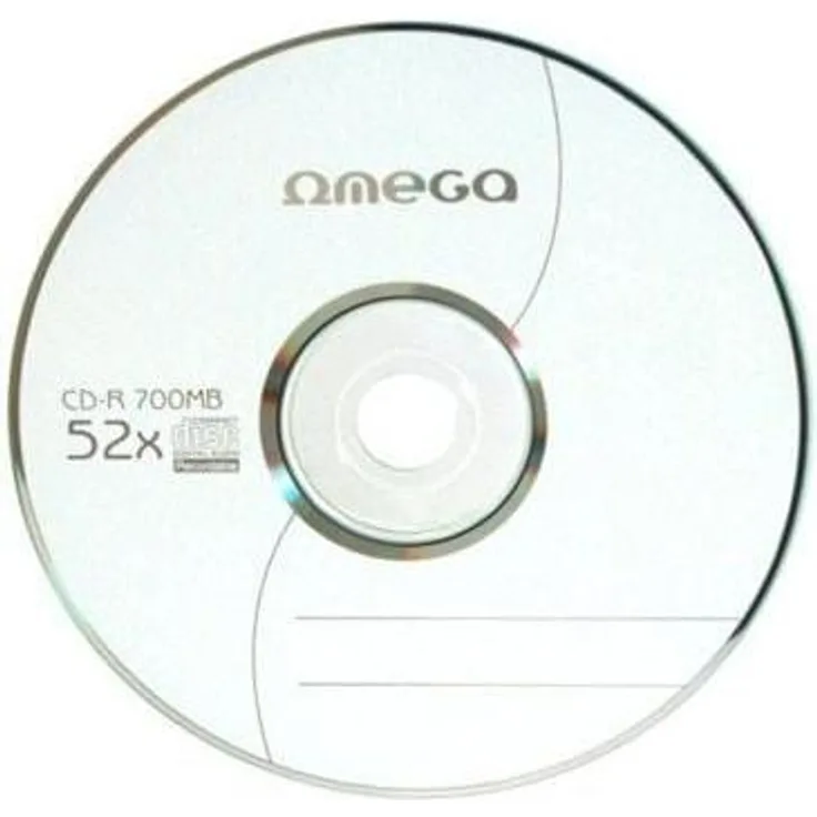 Omega CD-R 700 MB 52x, Optischer Datenträger, einmal beschreibbar, bedruckbar, 80 Minuten Aufnahmezeit, 1 Stück