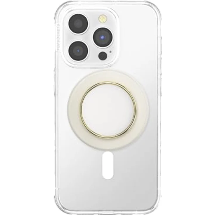 PopSockets runder PopGrip, kompatibel mit MagSafe, inkl. Adapterring, kabelloses Laden, Enamel Coconut Creme – Bild 3