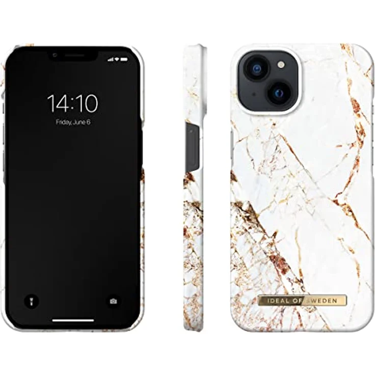 IDEAL OF SWEDEN Fashion Case, Backcover für Apple iPhone 14/13, Carrara Gold mit marmoriertem Design und goldenen Highlights – Bild 2