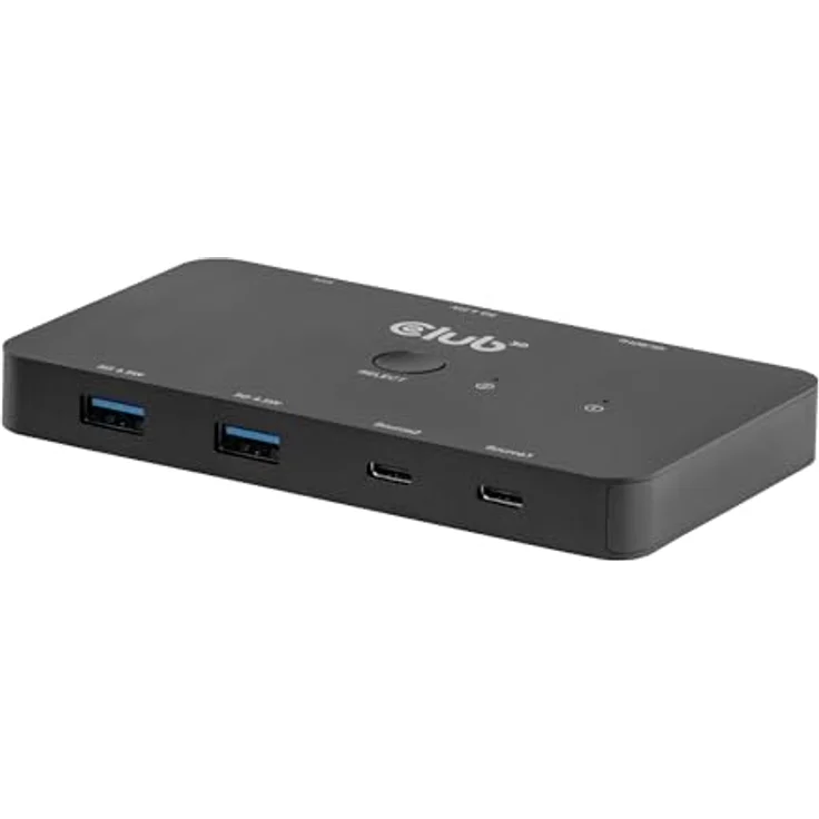 Club 3D KVM Switch 4K60Hz, 2x USB-C zu HDMI, 3x USB, 100W PD, Schwarz – Bild 2