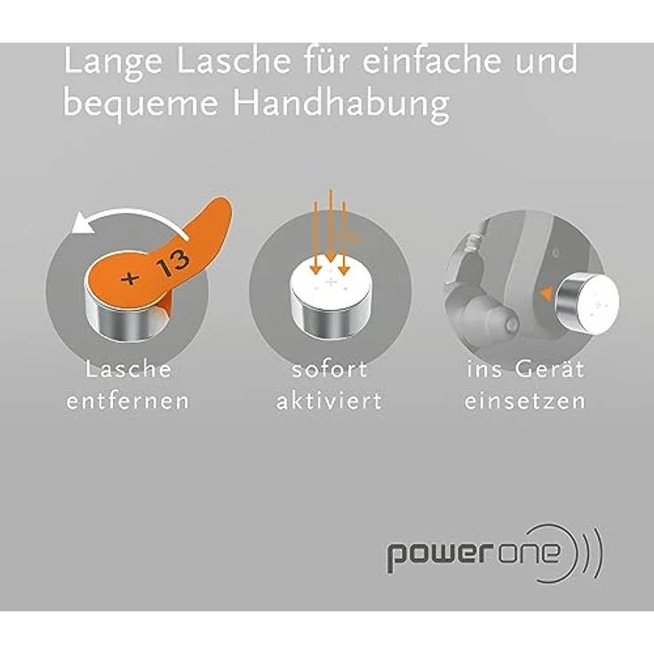 Varta PowerOne P 13 - Hörgerätebatterie PR48 - 310 mAh 1,4 V (60 Stück) – Bild 7