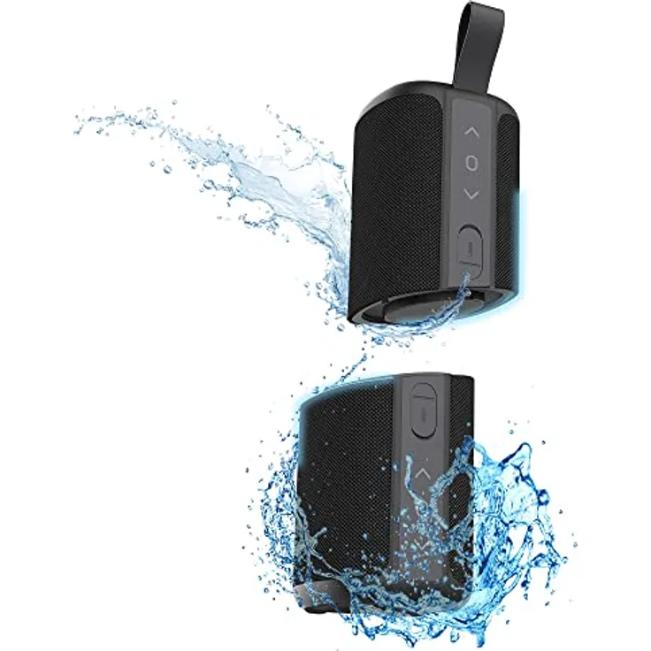 T'nB Tragbarer Bluetooth-Lautsprecher, 2-in-1, wasserdicht, schwimmend, wasserfest, Stereo, Bluetooth 5.0, kompakt, integrierte Bedienelemente, kabelloser Lautsprecher – Farbe Schwarz