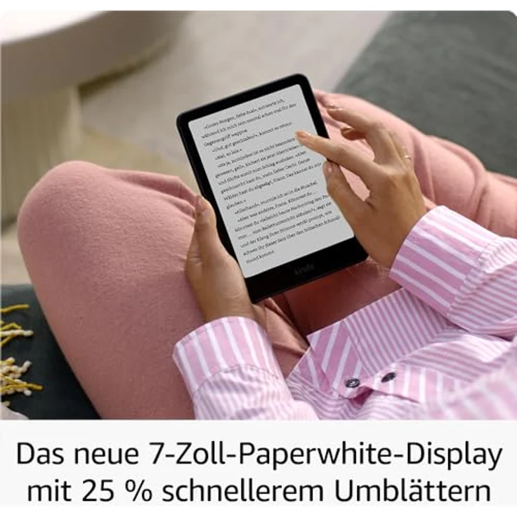 Amazon Kindle Paperwhite Signature Edition (32 GB) (2024) – Unser schnellster Kindle mit Frontlicht, kabellosem Aufladen und wochenlanger Akkulaufzeit – Schwarz Metallic – Bild 2