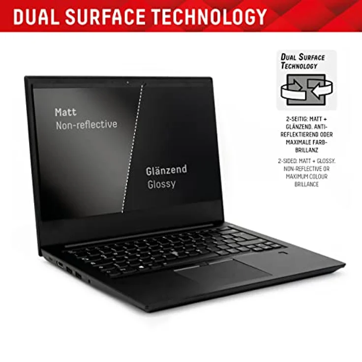 Displex Privacy Safe Magnetischer 2-Wege Blickschutzfilter für Laptop/Notebook 14'' (16:9), 31,6 x 18,4 cm, magnetische Befestigung, abnehmbar, Anti-Reflex- & glänzende Blickschutzfolie – Bild 5