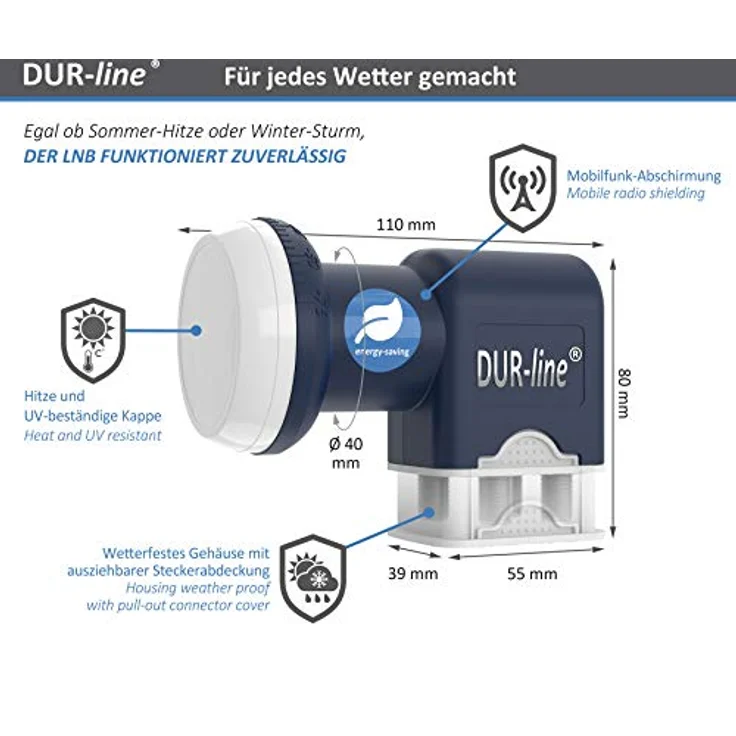 DUR-line Blue ECO Quattro LNB für Multischalterbetrieb – Bild 3