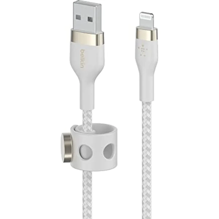 Belkin BOOST CHARGE PRO Flex Lightning/USB-A Kabel, 2m, extrem robust, verwicklungsfrei, weiß – Bild 2