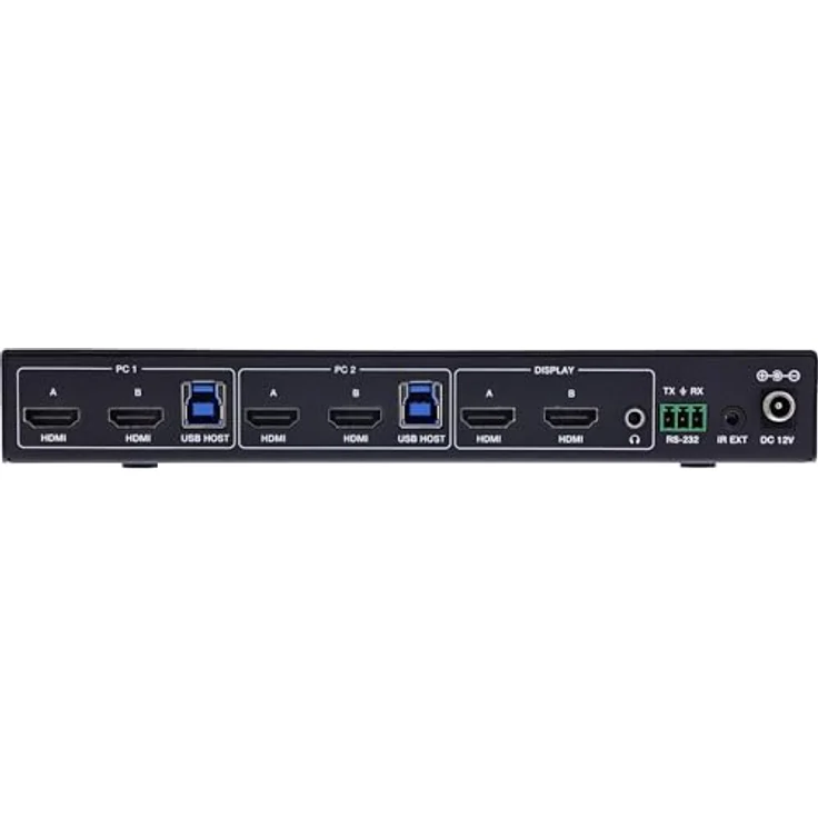 InLine KVM Switch 2-fach, HDMI, 4K@60Hz, Dual Monitor, robustes Metallgehäuse, Schwarz – Bild 5