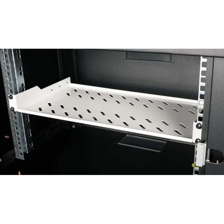 ROLINE 19-Zoll Fachboden 1 HE, perforiertes Lochblech für hohe Traglast bis 15 kg, grau – Bild 4