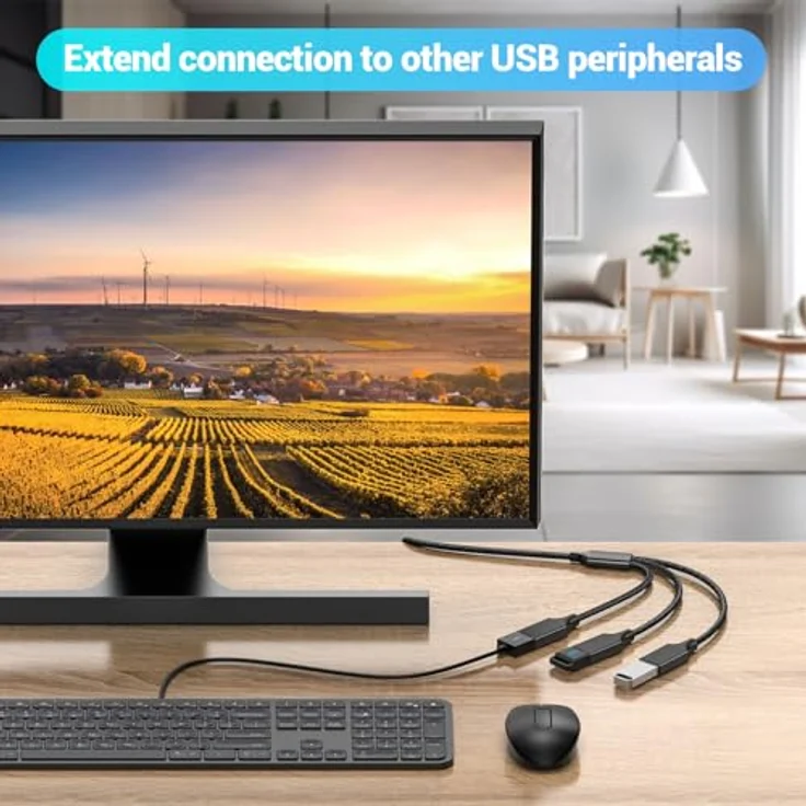MOGOOD USB 3 Port Splitter Kabel, USB Typ B Splitter 1 Stecker auf 3 Buchsen, 2m, Dunkelschwarz, Plug-and-Play, Hochgeschwindigkeits-Datenübertragung, Aluminium-Gehäuse – Bild 4
