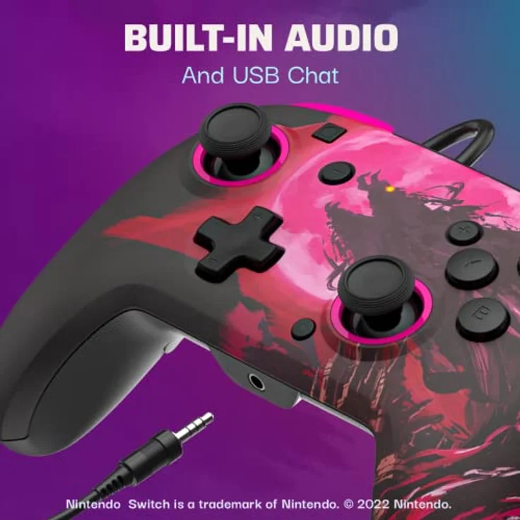 PDP Nintendo Switch Controller with 3.5mm Audio Jack - REMATCH by Calamity Ganon, Gamepad with Programmable Back Buttons, Glow-in-the-Dark Design – Bild 3