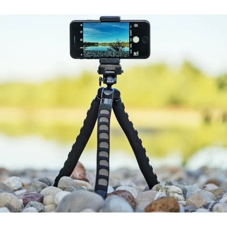 Mantona kaleido Flex leichtes Flex Stativ (mit hochwertigem 360° Kugelkopf, geeignet für Digital und Videokameras, Smartphones und Action Cams) deep grey – Bild 10