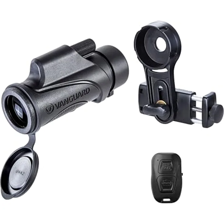 Vanguard VESTA 8320M, Fernglas 8x32 mm, wasserdicht, mit Smartphone-Adapter und Bluetooth-Fernbedienung, kompakt und leistungsstark