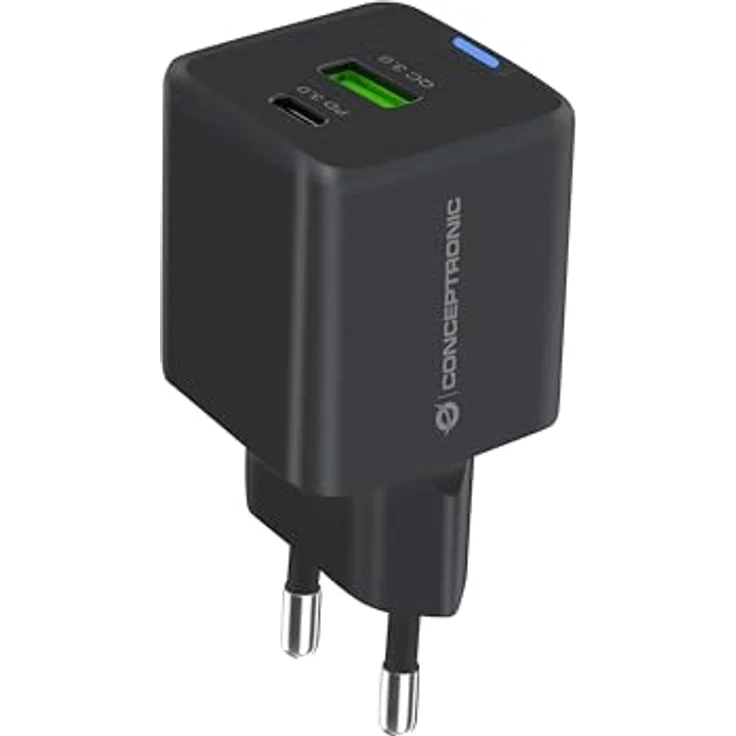 Conceptronic Ladegerät 2Port 33W 1xUSB-C 1xUSB-A+3-in-1 sw, Handy-Ladegerät mit vielseitigen Anschlüssen – Bild 2