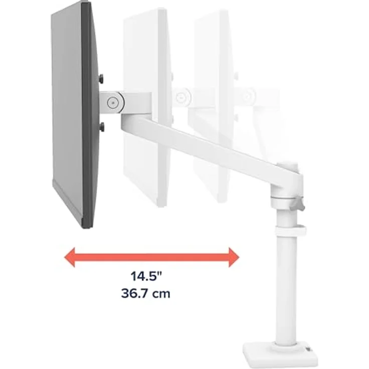 ERGOTRON NX Monitor Arm in Weiß - Tischhalterung für Monitore bis ca. 34 Zoll BZW, bis 8kg, manuell höhenverstellbar von 19,9-44,7 cm, VESA Standard, 5 Jahre Garantie – Bild 5