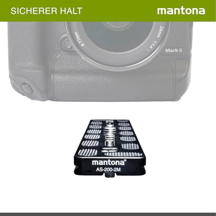 Mantona Schnellwechselplatte Arca Swiss, 200 mm schwarz – Bild 6
