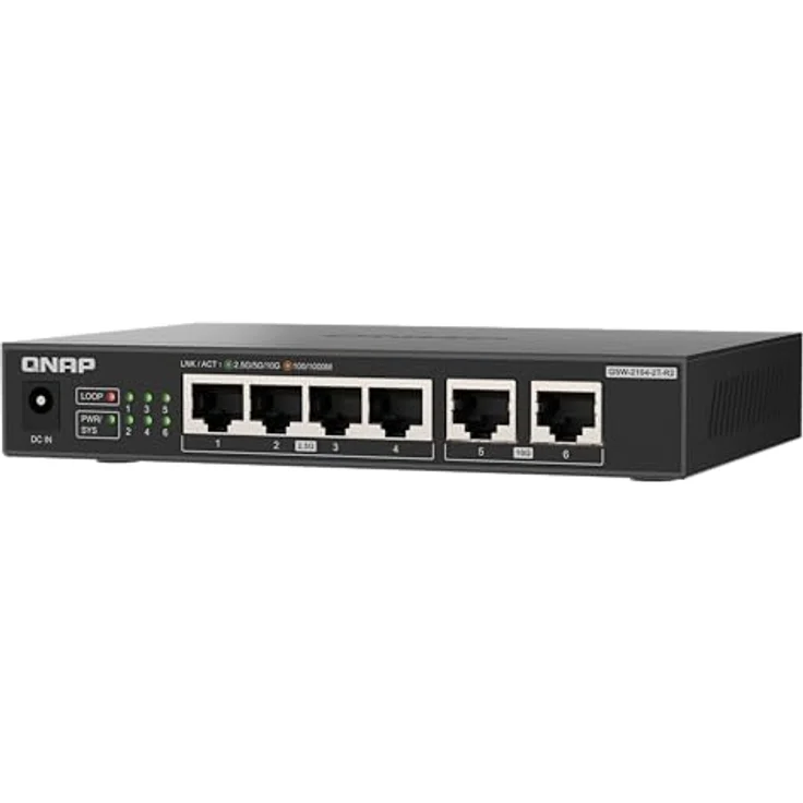 QNAP QSW-2104-2T-R2, 2x 10GbE und 4x 2.5GbE Switch, Plug & Play Unmanaged, Fanless – Bild 3