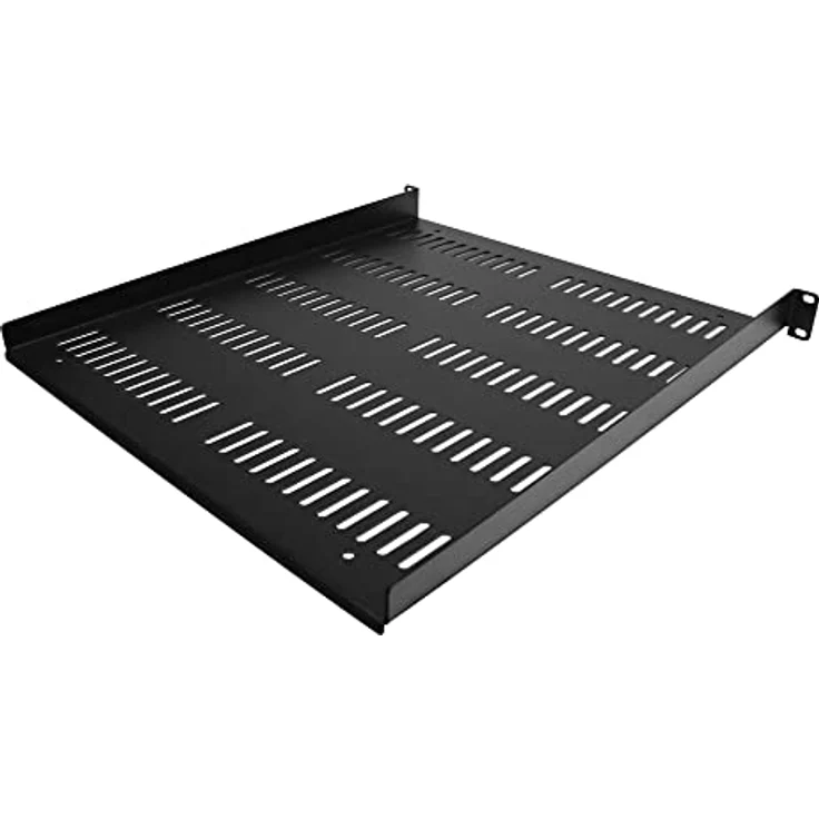 StarTech 1 HE 19" Fachboden, perforierte Rack Ablage für Serverschrank, 25 kg Tragkraft, 50 cm Tiefe, belüftet, Frontmontage – Bild 2