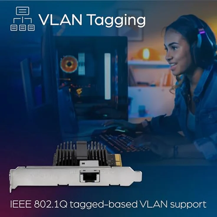 TRENDnet 10 Gigabit PCIe Netzwerkadapter, Unterstützt 802.1Q VLAN, Standard- und flache Halteklammern inbegriffen, Windows, Windows Server, Linux, NBase-T, TEG-10GECTX – Bild 3